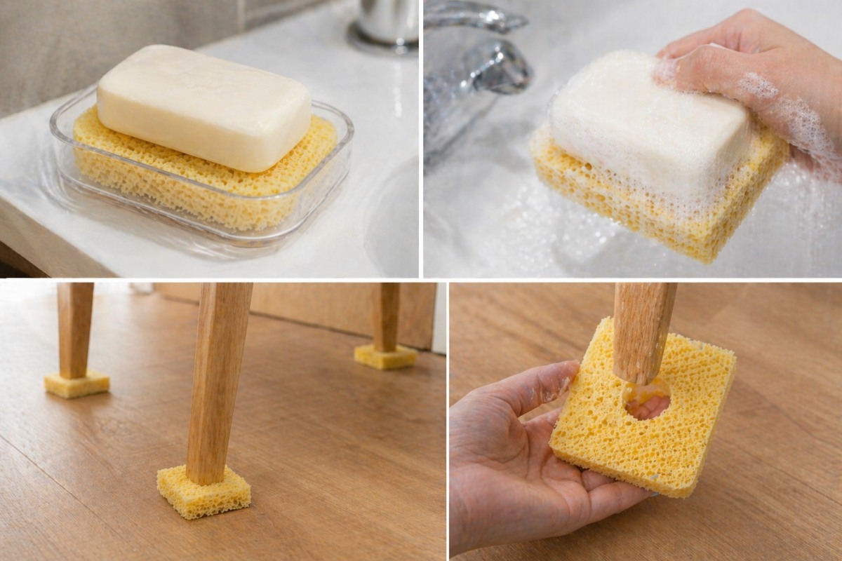 スポンジを活用する様子