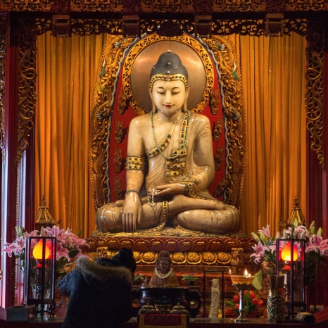 \"玉仏禅寺の参拝者\"