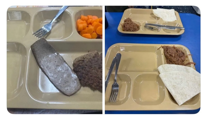 \"米軍兵士に提供された食事の写真。Xのスクリーンショット\"