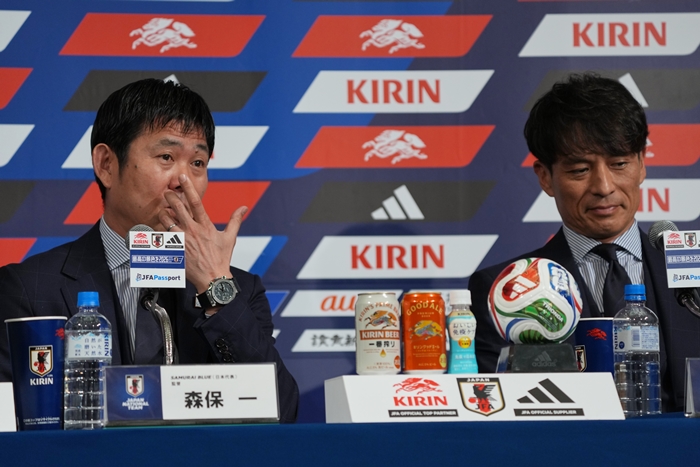 ▲ モリヤス・ハジメ日本サッカー代表監督が東京で行われた記者会見で2026北中米ワールドカップの最終メンバーを発表した。 ⓒ聯合ニュース/AP