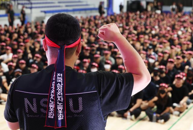サムスン電子の労働組合員の姿（写真＝サムスン電子）