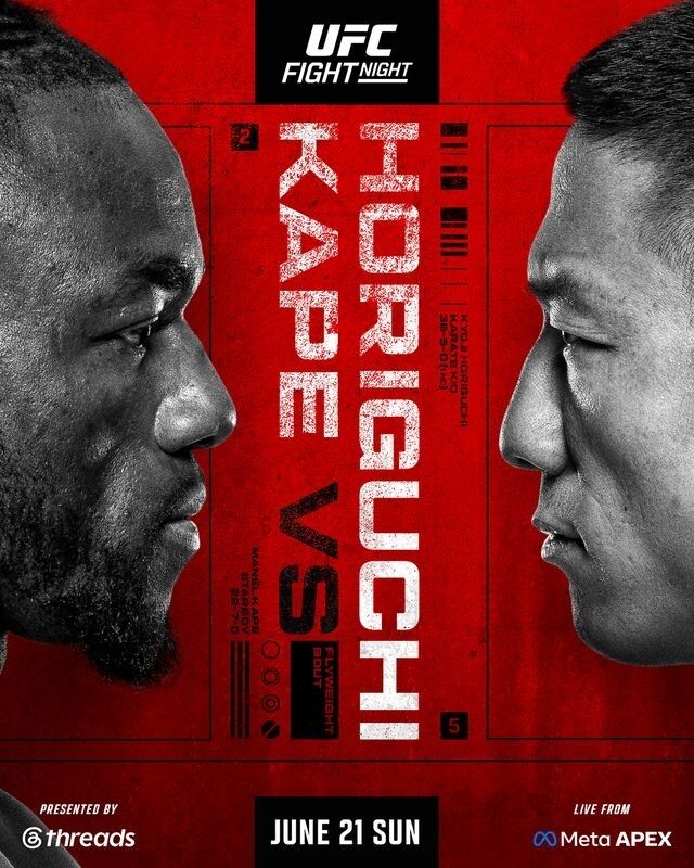 カペ（左）-堀口 試合ポスター。 /UFC提供