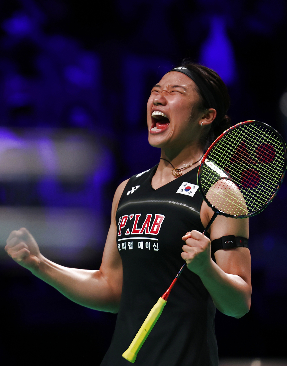 \"アン・セヨンが3日（現地時間）、デンマークのホルセンで行われた中国との2026世界女子団体選手権（ウーバー杯）決勝1シングルスでワン・ジーイを破った後、雄叫びを上げている。新華聯合ニュース\"
