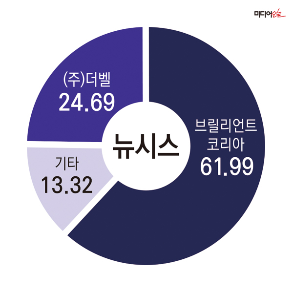 ▲ 뉴시스 持株構成の現状。デザイン＝アン・ヘナ記者。