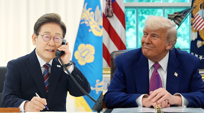 イ・ジェミョン大統領とトランプ大統領。聯合ニュース