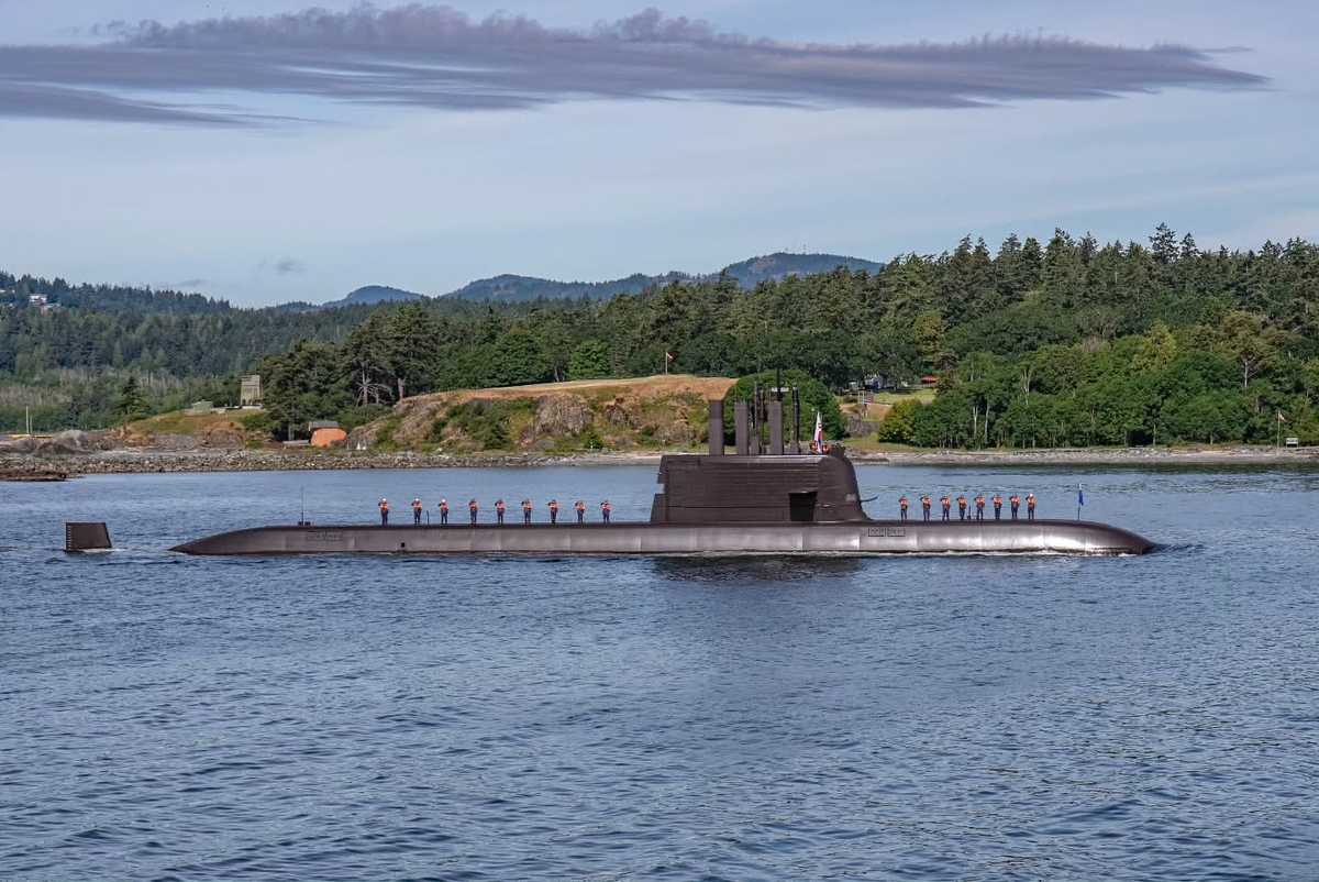 \"韓国製潜水艦ドサン・アンチャンホ（SS-III、3,000トン級）が韓国時間5月24日にカナダ西部ビクトリアのエスキモルト基地に入港した／海軍\"