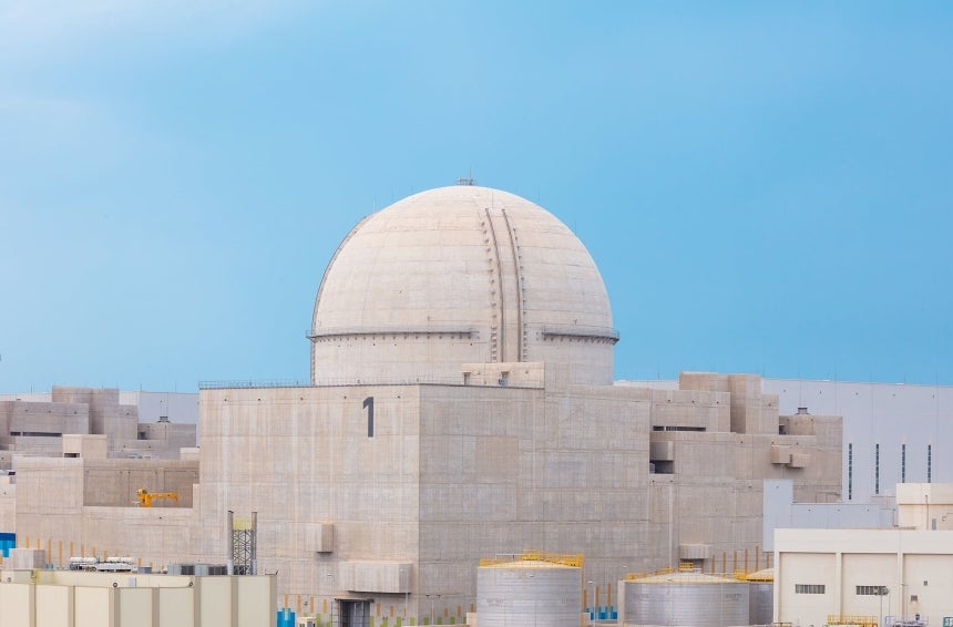 アラブ首長国連邦（UAE）バラク原子力発電所1号機。韓国電力
