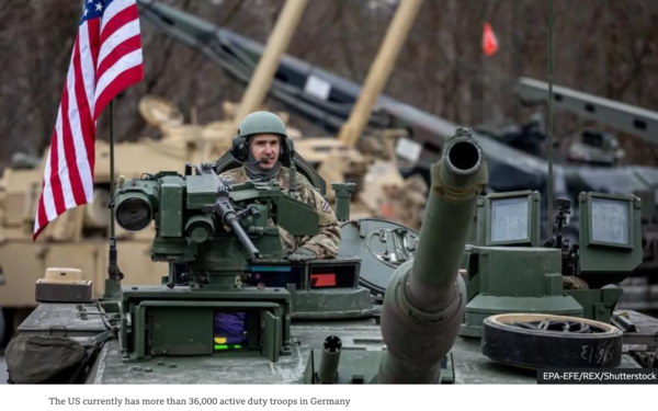現在、米国はドイツに3万6000人以上の現役兵力を駐留させている。／BBC引用