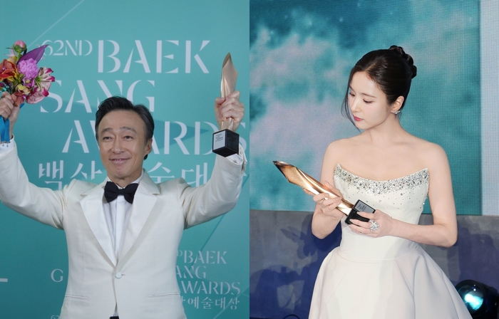 イ・ソンミン、シン・セギョン。写真｜『百想芸術大賞』キャプチャ、ザ・プレゼント・カンパニー