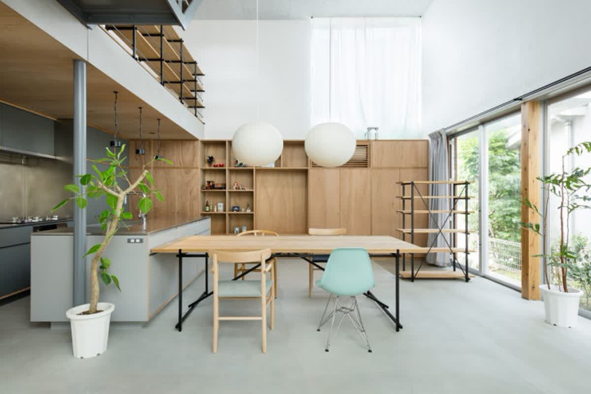 都市の中の癒し空間、家族の夢を叶える家