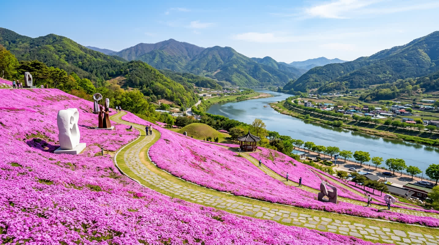 9000坪がピンク色に染まる！韓国・山清で見つけた「歴史×現代アート」の絶景名所
