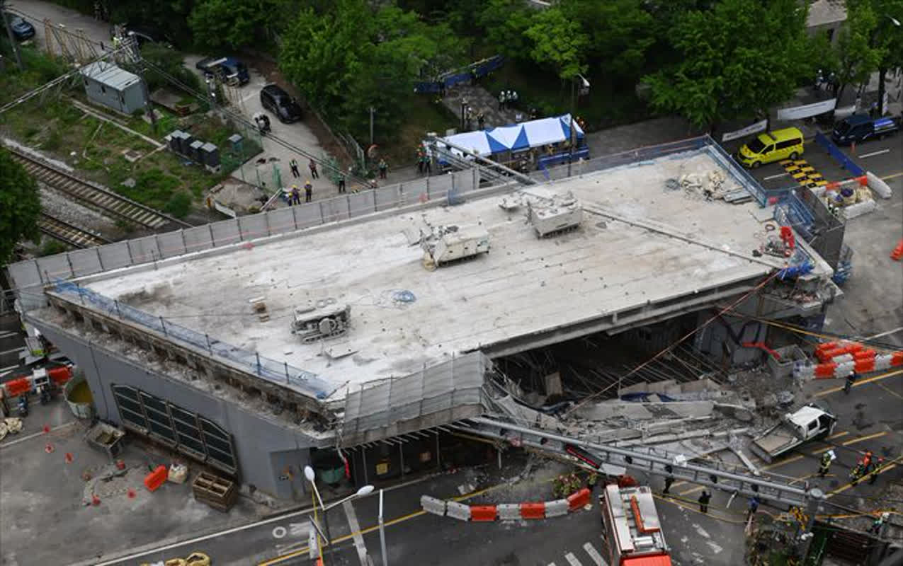 【速報】韓国ソウルで高架橋が崩落、1人死亡・4人負傷の惨事――鉄道運行にも大幅な影響