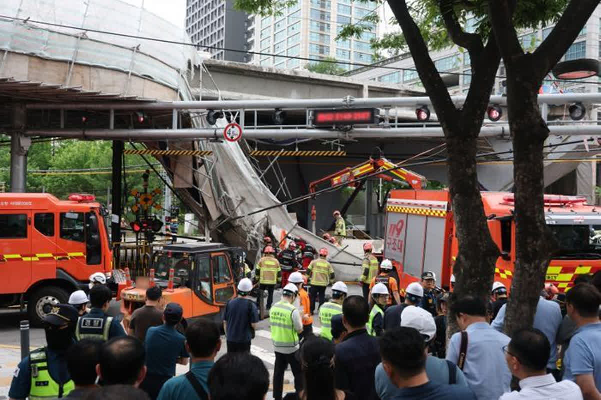 87% Done, Then It Collapsed: Chaos in Central Seoul After Overpass Failure