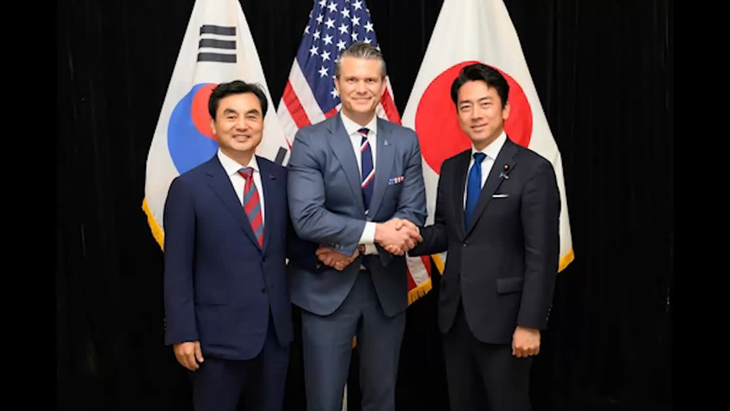 U.S., South Korea, and Japan Defense Ministers Meet to Bolster Security