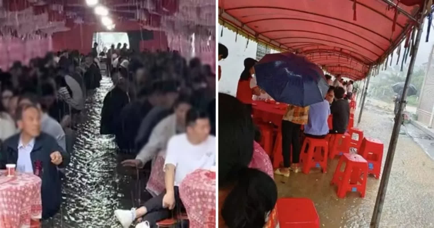 足元は水浸し！結婚式がまさかの豪雨に見舞われるも、ゲストが退席せず宴を続けた理由とは