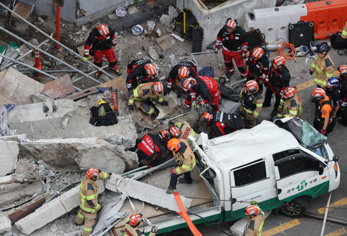 ソウル中心部で高架道路が崩落、6人が犠牲に――選挙運動は一時中断の事態へ