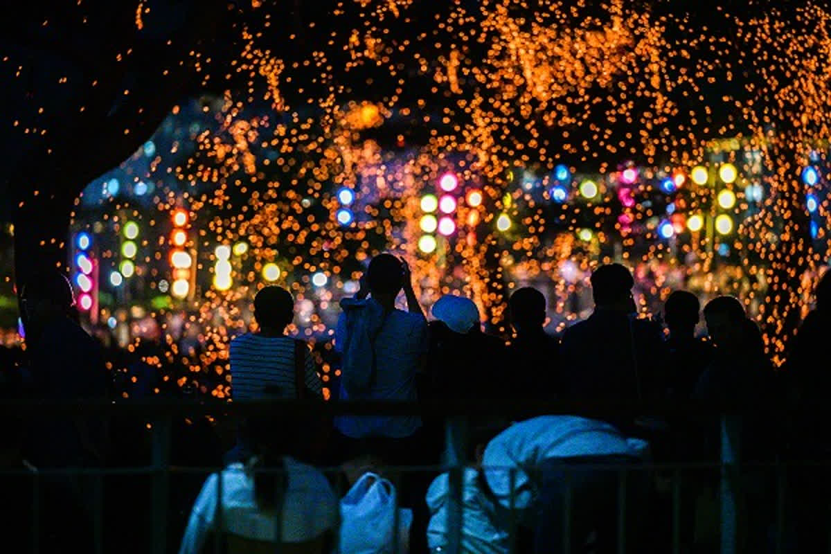 春の夜に輝く！セジョンの伝統花火祭